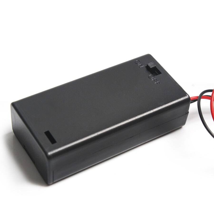 AA Double Slot Battery Holder With Cover and On/Off Switch