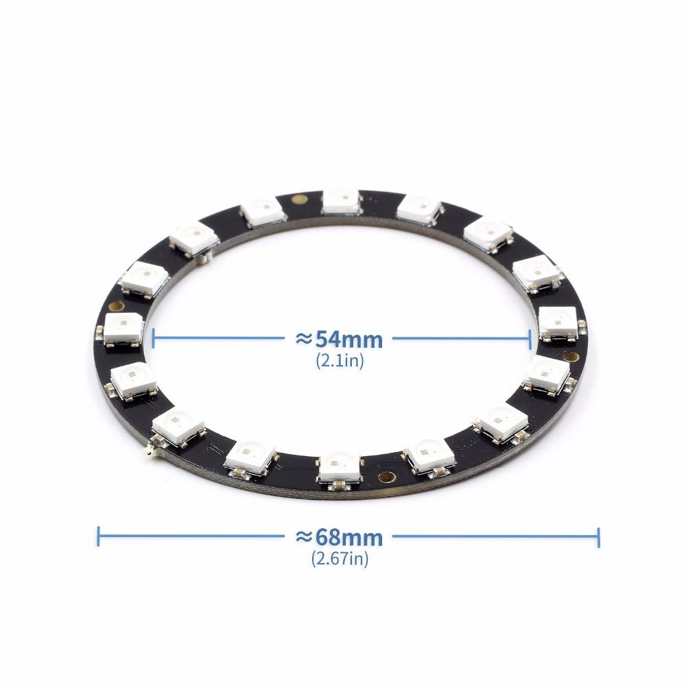 WS2812 16 x 5050 RGB LED Ring NeoPixel Module image.