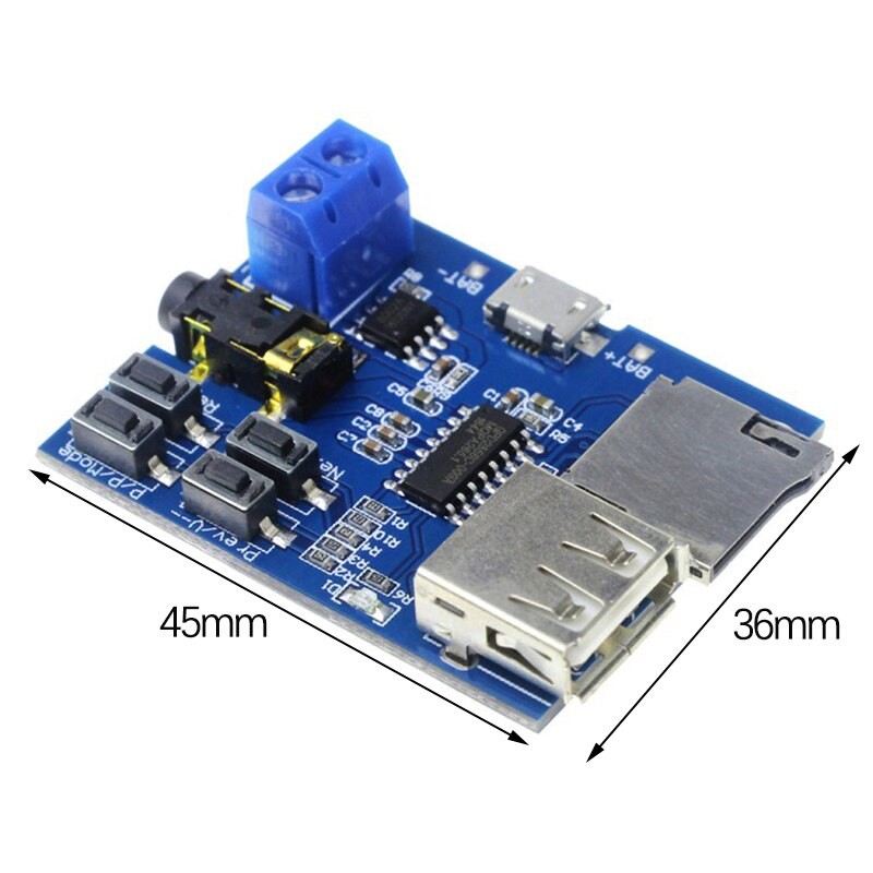 USB And MicroSD Card MP3 Audio Sound Player Decoder Module With 2W