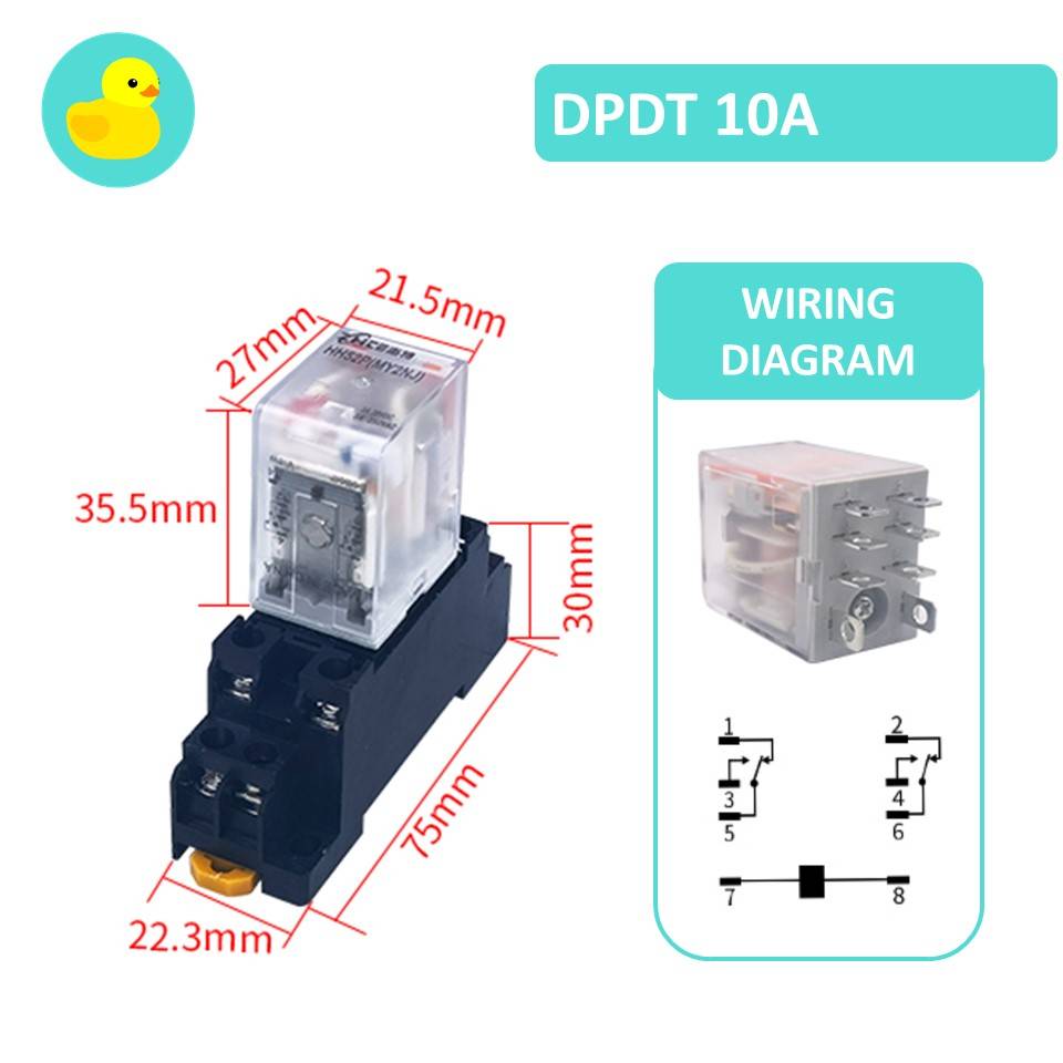 HH62P HH53P Double Pole Double Throw (DPDT) / Triple Pole Triple Throw TPTT Relay With DIN Rail
