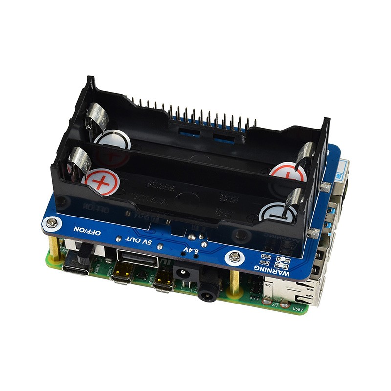 18650 Lithium Battery Power Supply UPS HAT For Raspberry Pi 3B+ / 4B