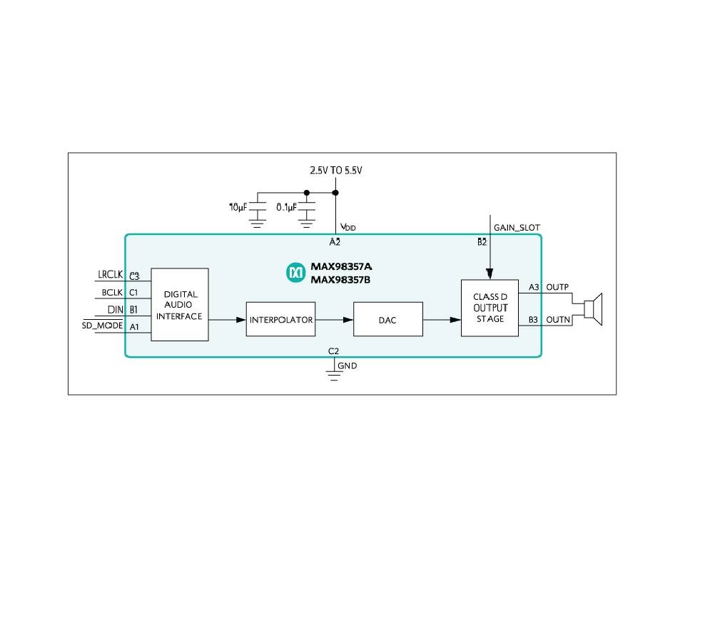 MAX98357 I2S Class D Mono Audio Amplifier Module with Class AB Performance