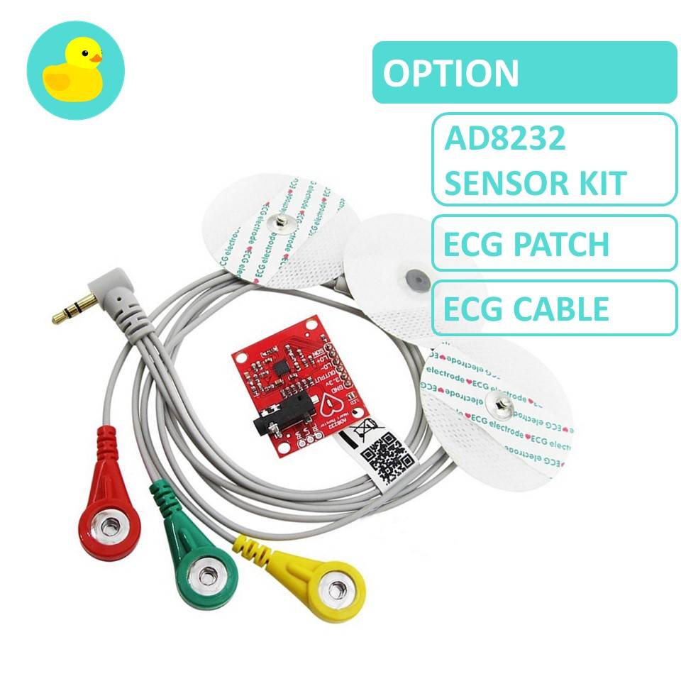 AD8232 ECG & Heart Pulse Rate Monitor Sensor Module With Body Sensor Pad