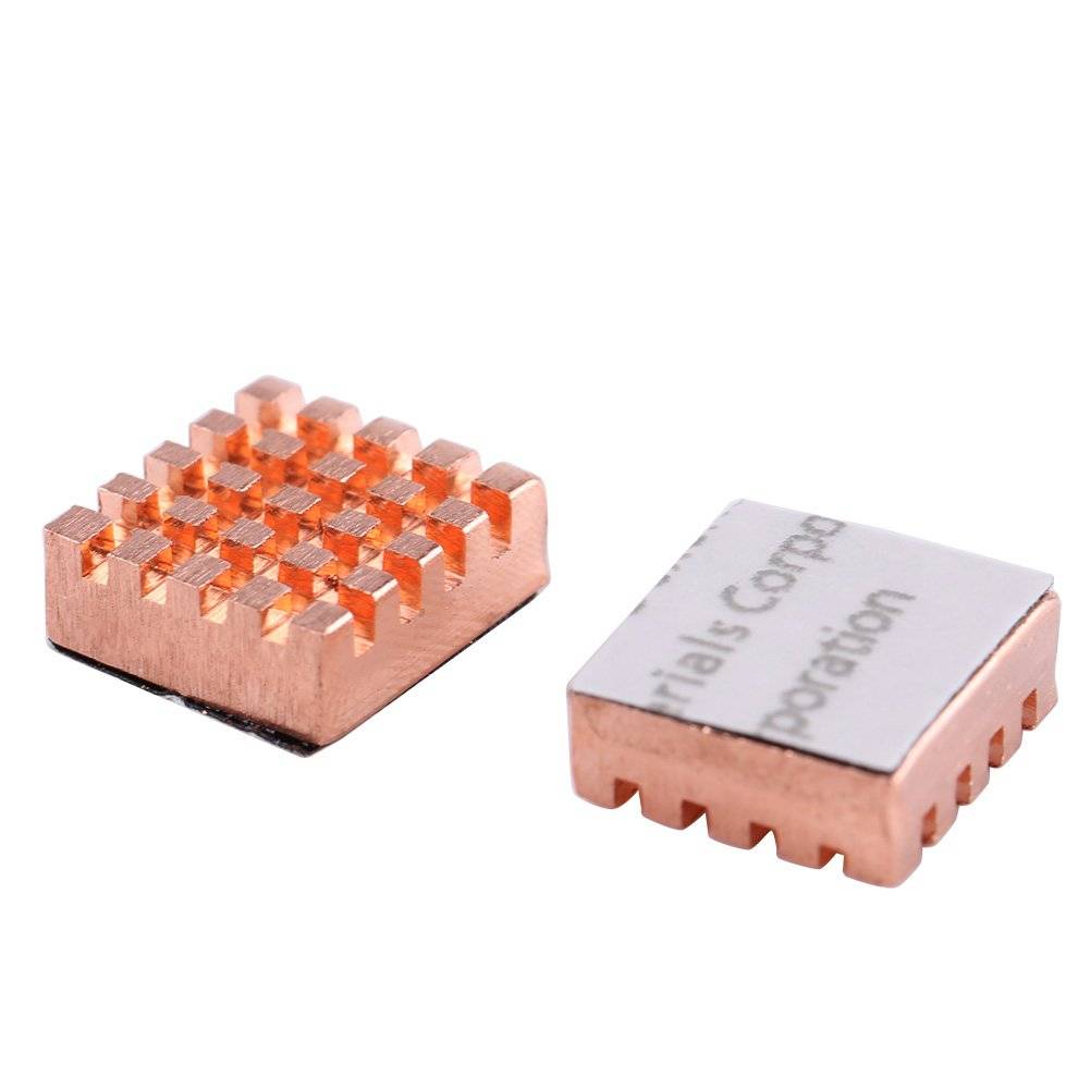 Copper Heat Sink With Adhesive Thermal Paste 14x12x5.5mm