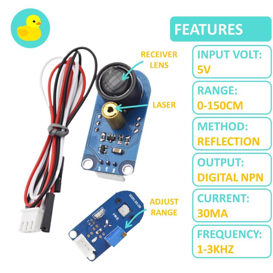 XLJG150CM Diffused Laser Reflective Proximity Sensor Module Max 150cm