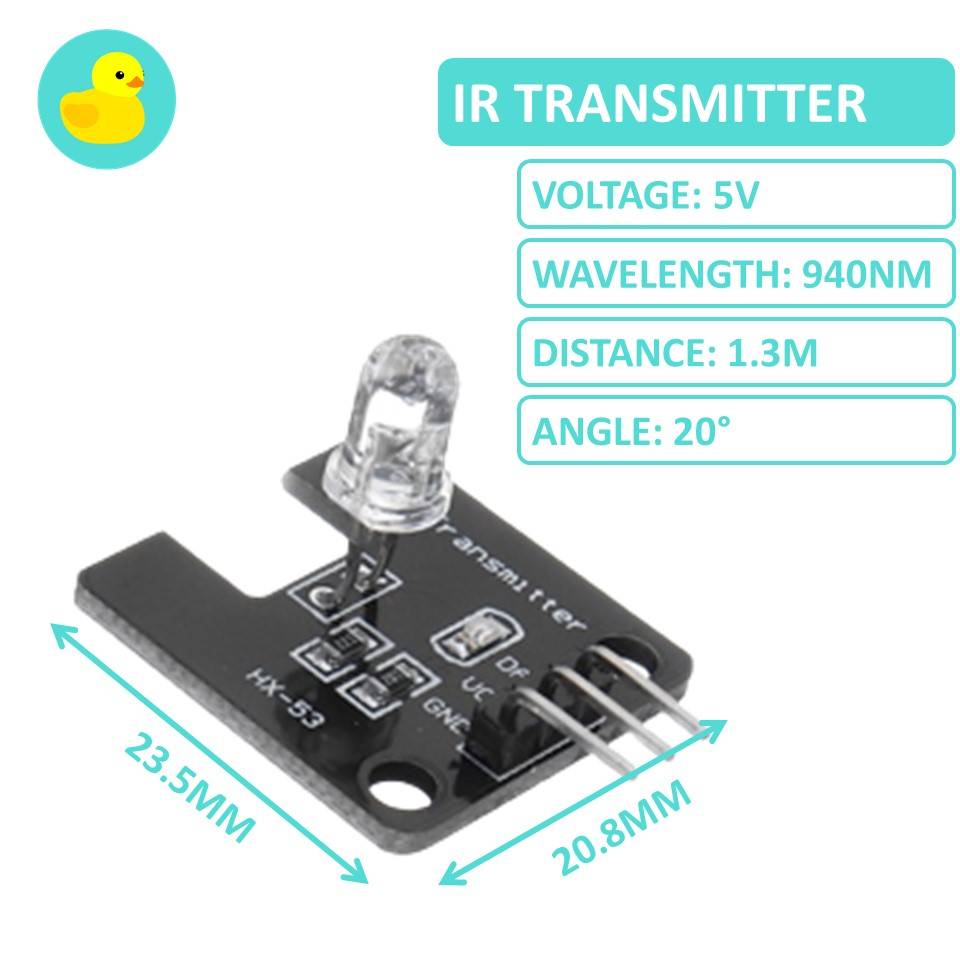 HX1838 Infrared IR Receiver Sensor And LED Transmitter Module