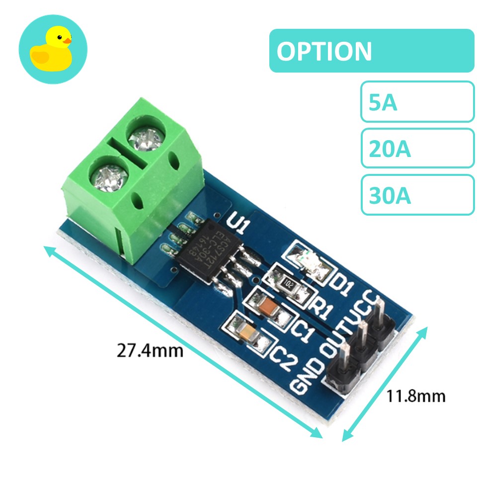 ACS712 Hall Current Sensing Sensor Module 5A 20A 30A