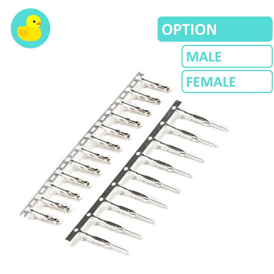 Male / Female Dupont Connector Crimp Pin 2.54mm Pitch