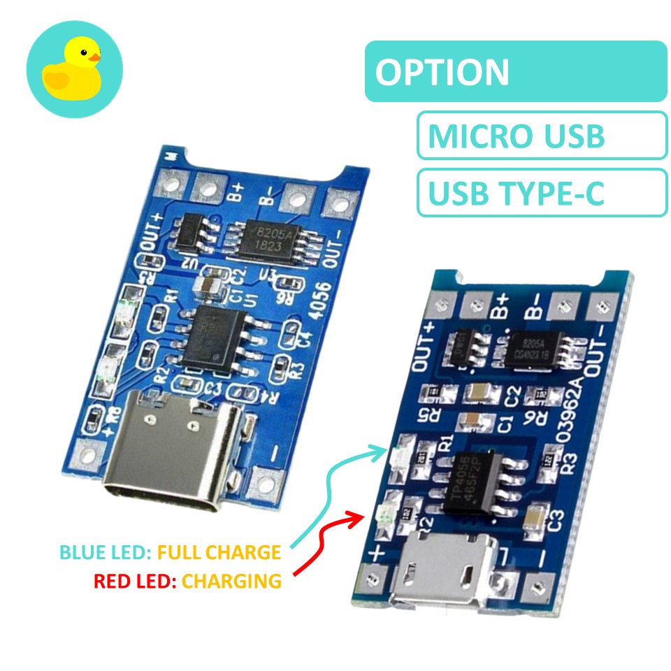 5V 1A USB TypeC Lithium Battery Charger TP4056 with Protection IC