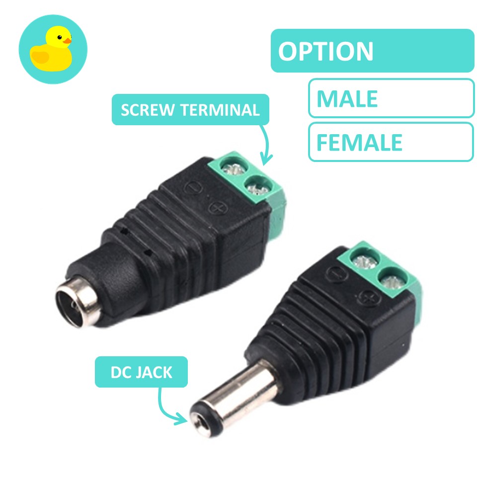 2.1mm DC Power Jack Or Plug To Screw Terminal Block
