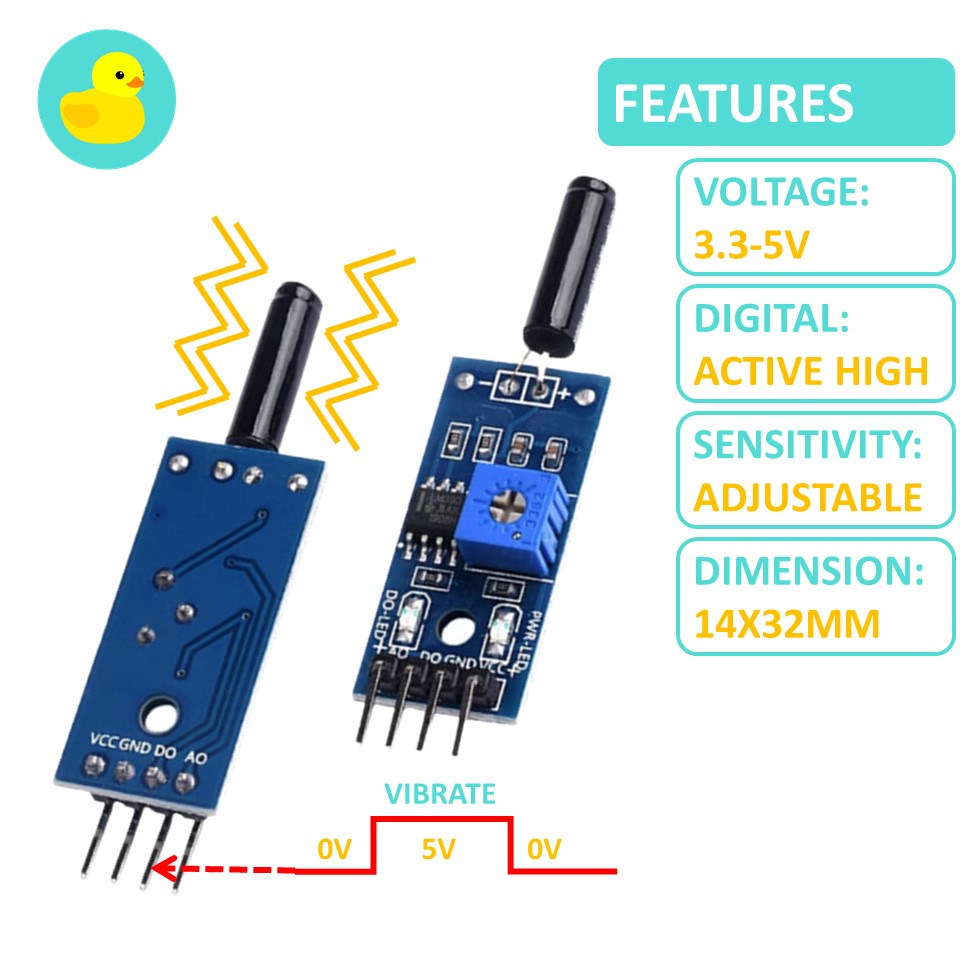 SW18010P High Sensitivity Vibration Sensor Module