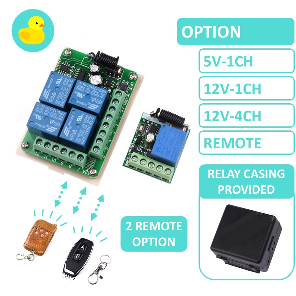 433MHz Wireless Remote Control Relay Switch Receiver Module 5V 12V