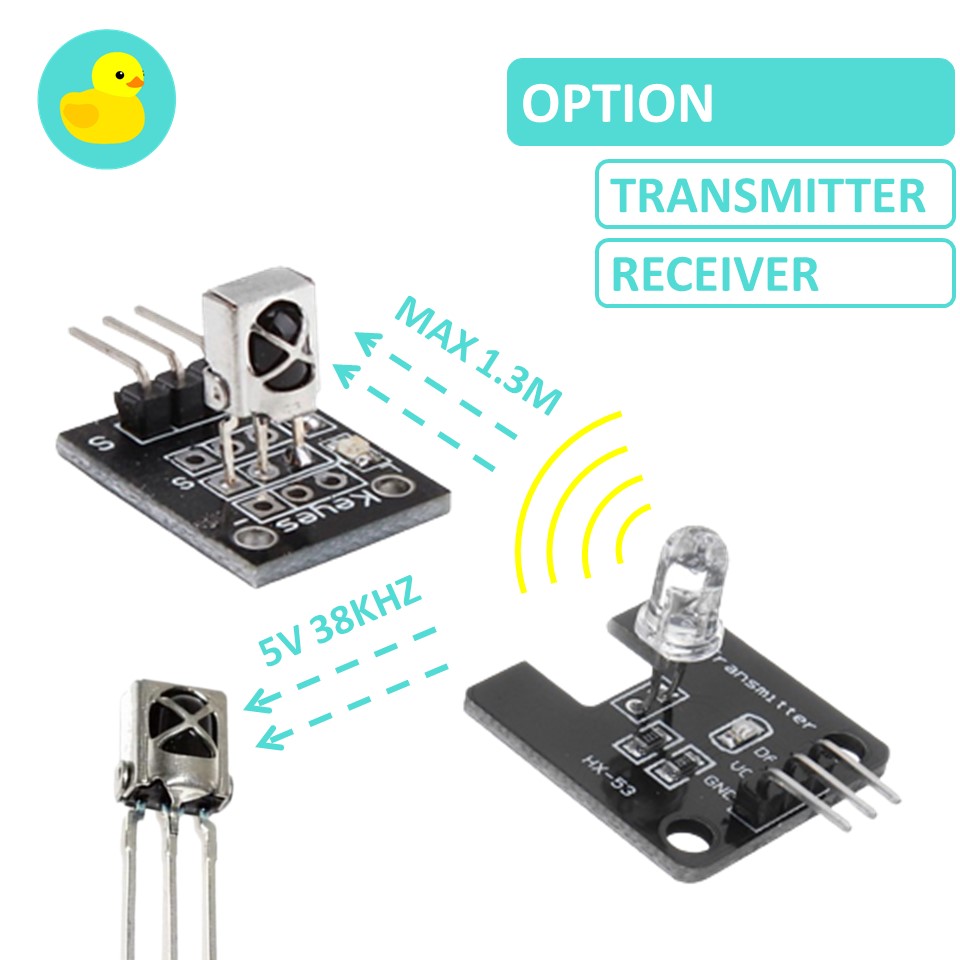 HX1838 Infrared IR Receiver Sensor And LED Transmitter Module